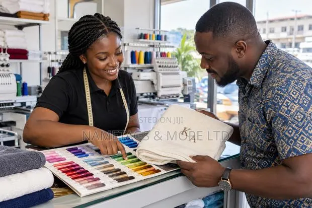 Personalized Towel Embroidery | Names Initials in Accra · Photo 3