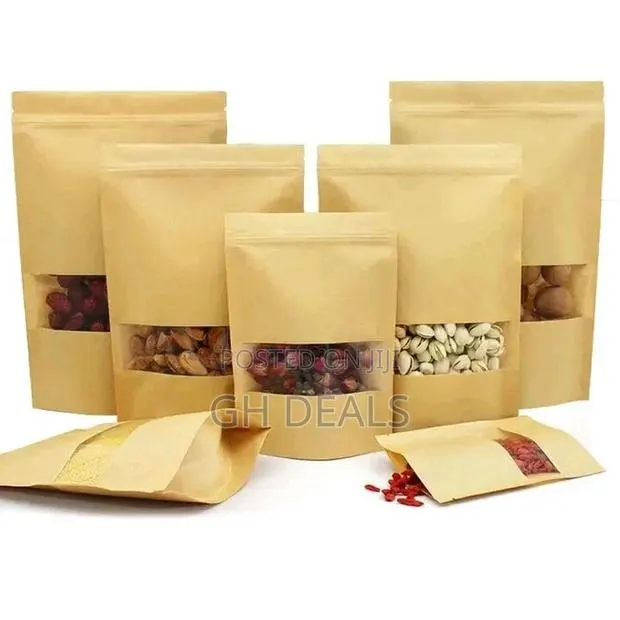 Kraft Paper Stand Up Bags Zip Lock Bag With Matte Window · Photo 1