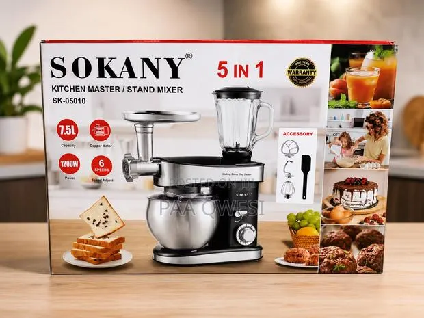 SOKANY 5-in-1 Kitchen Master Stand Mixer 7.5L 1200W SK-05010 · Photo 1