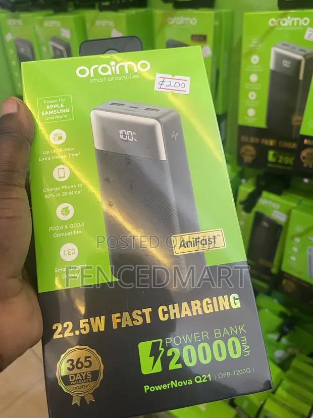 Oraimo PowerNova Q21 20000mAh 22.5W Fast Charging Power Bank · Photo 1