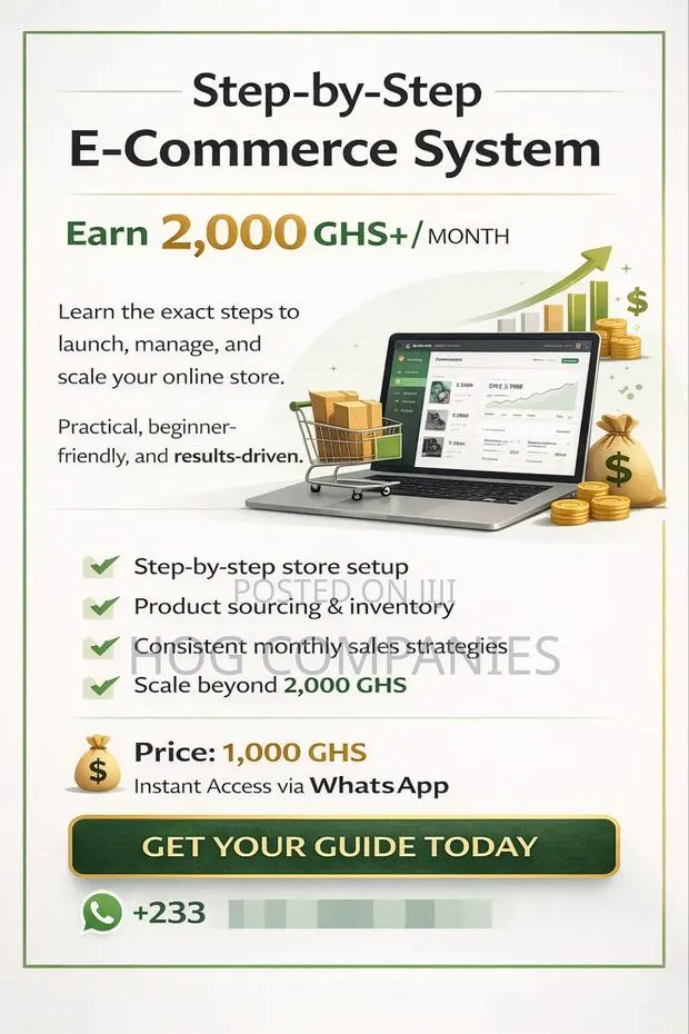 Step-by-step E-commerce System – Earn 2,000 Ghs+/Month · Photo 1