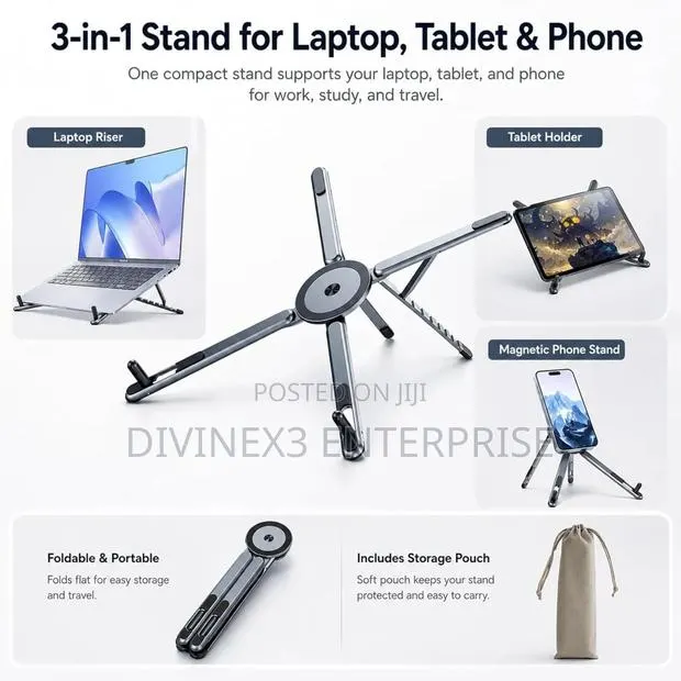 3-in-1 Foldable Laptop, Tablet Phone Stand · Photo 1