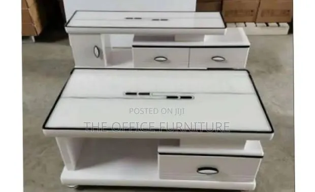 Modern Extension Black White Tv Stand With Center · Photo 1