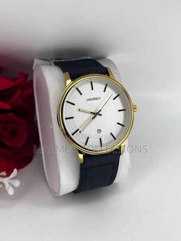 Hourly Classic Men’s Watch – Stylish Leather Strap (Comes With a Box) · Photo 1