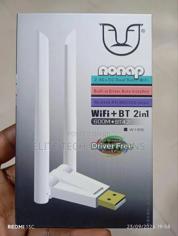 Nonap W168 600Mbps Dual Band WiFi and Bluetooth 4.2 USB Adapter. · Photo 1
