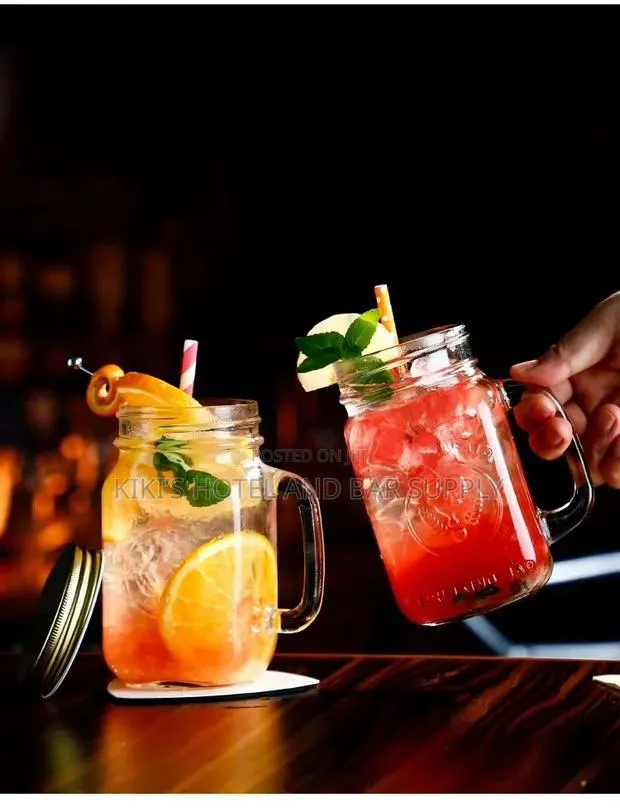 Mason Jar With Colored Lida and Straw · Photo 1
