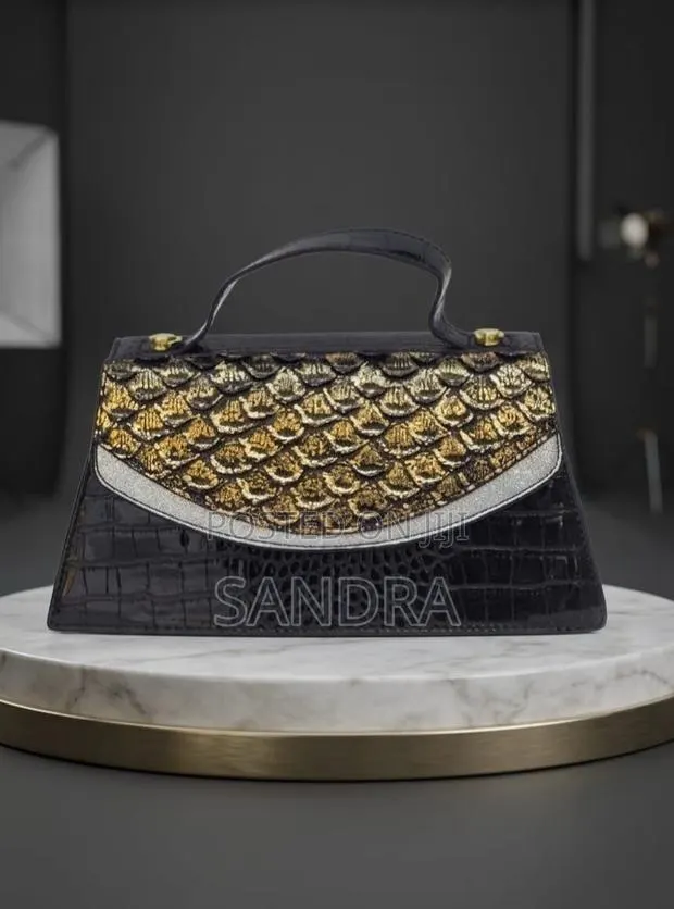 Croc + Python Trapezoid Bag · Photo 1