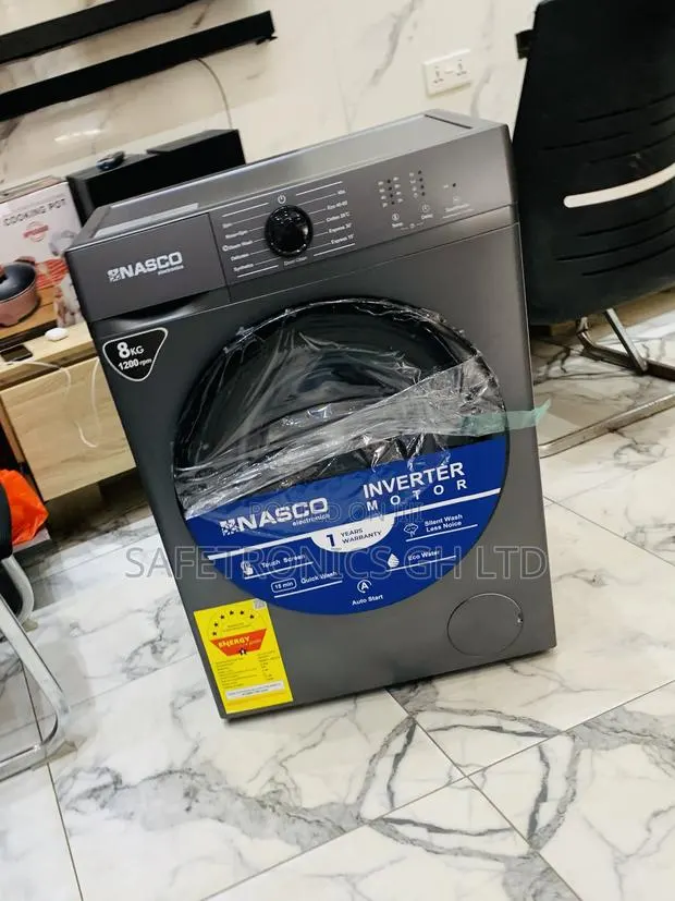 Efficient Sleek Grey Nasco 8kg Front Load Washing Machine · Photo 1