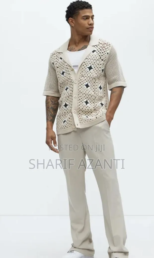 La Quinta Crochet Short Sleeve Cuban Collar Shirt · Photo 1