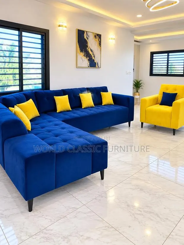 Luxury Yellow Velvet Accent Chair for Sale · Photo 1