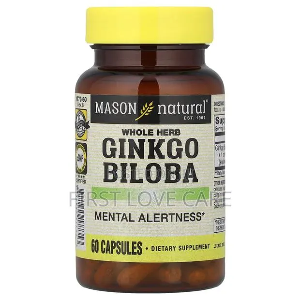 Mason Natural Whole Herb Ginkgo Biloba, 60 Capsules (125 Mg Per Cap) · Photo 1