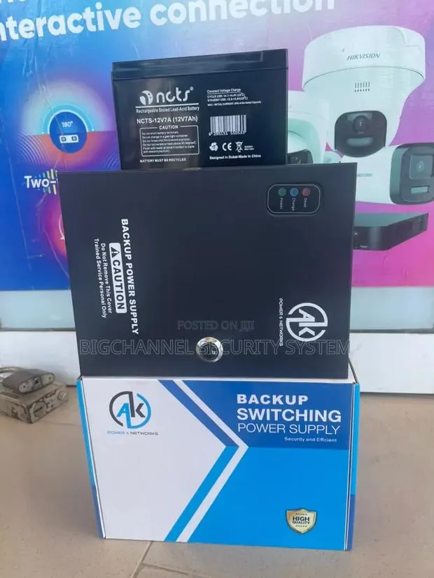 Ak 12v 10a /8ch Backup Stitching Power Supply for CCTV and Electronics · Photo 1