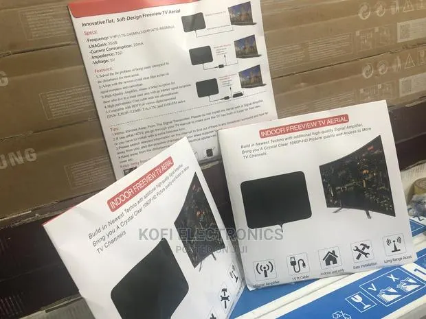Indoor TV Aerial, 50 Miles Digital HDTV Antenna Freeview · Photo 1