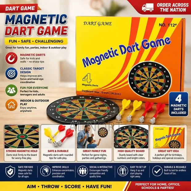 Magnetic Dart Game No. 112 – 4-Piece Magnetic Dart Set · Photo 1
