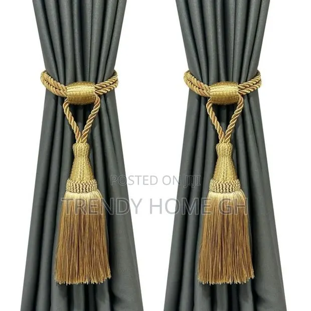 Elegant Curtains Tie-Backs Holdbacks With Tassel Home Office Decor · Photo 1
