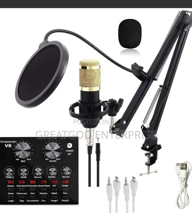 BM-800 Condenser Microphone With V8 Live Sound Card Bundle · Photo 1