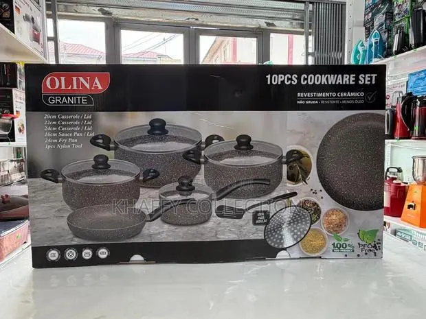 OLINA 10PCS Granite Non-Stick Cookware Set · Photo 1