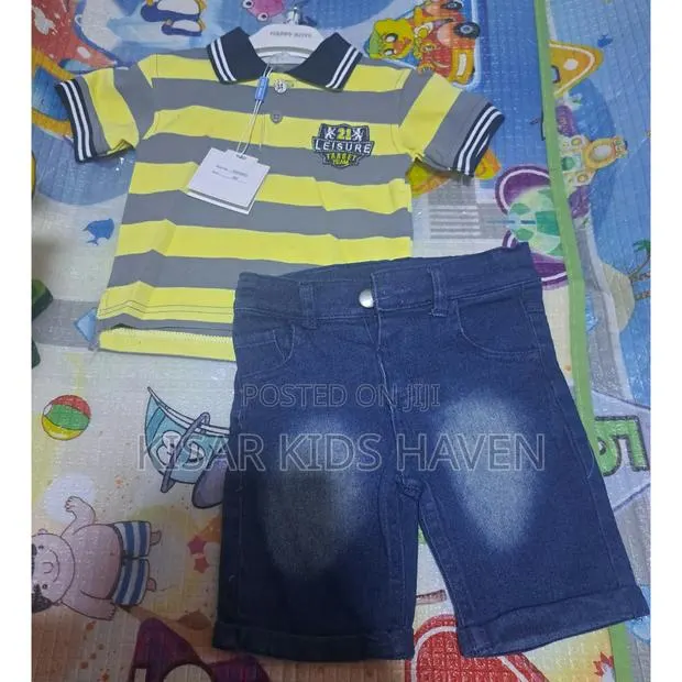 Nice Boys Lacoste Shirt With Jeans Shorts 3 to 6months · Photo 1