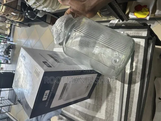 Drinks Dispenser With Drip-Proof Tap - Glass Water Dispenser With Lid · Photo 1