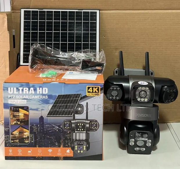 Ultra Hd 4g Solar Triple-Lens Camera, 4g Solar 3-Lens Camera V380 Pro · Photo 1