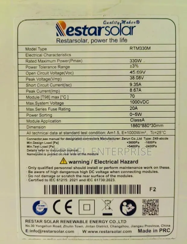 Solar Panel 330w Mono · Photo 1