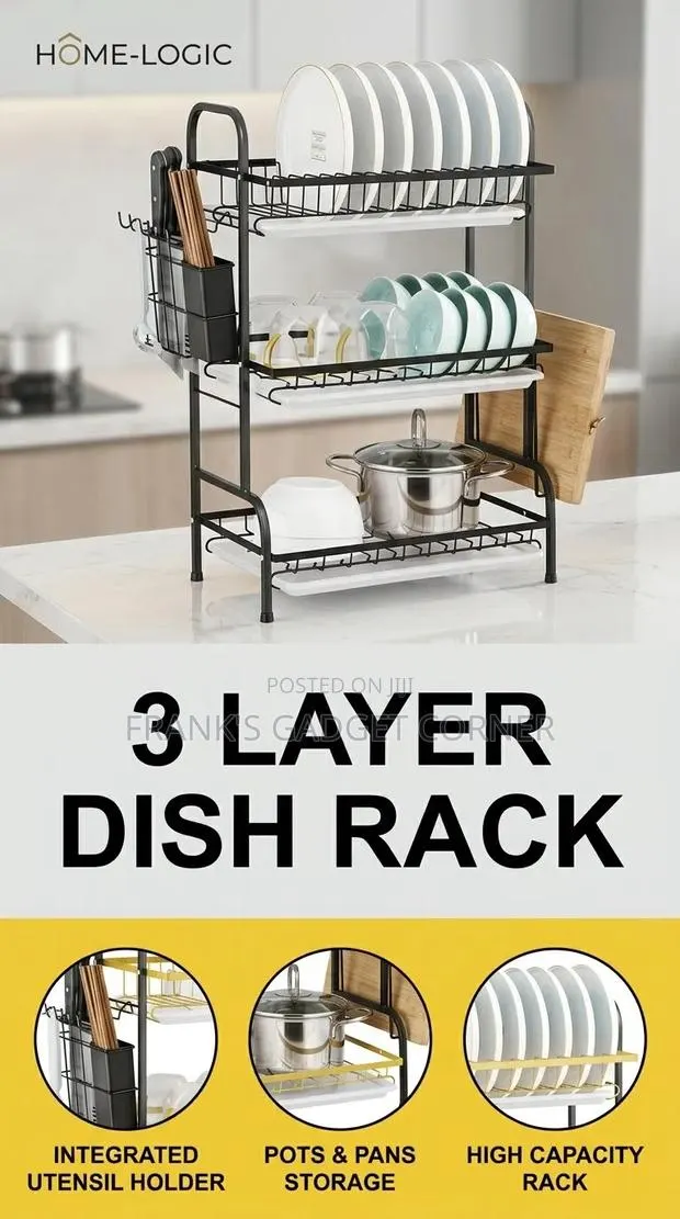 3 Layer Dish Rack · Photo 1