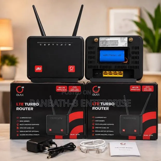 OLAX Mc60 4G LTE Turbo Router – 300Mbps | 4× RJ45 Ports | 32 Users · Photo 1