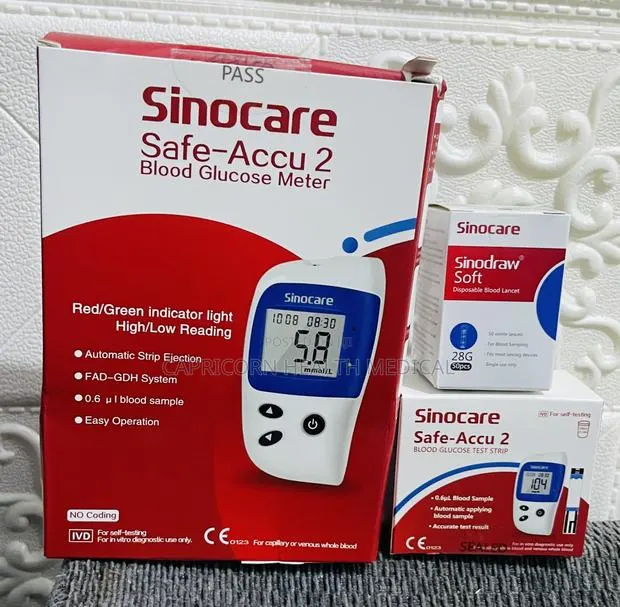 Sinocare Glucometer With 50 Strips/Needle (Blood Sugar Monitor) · Photo 1