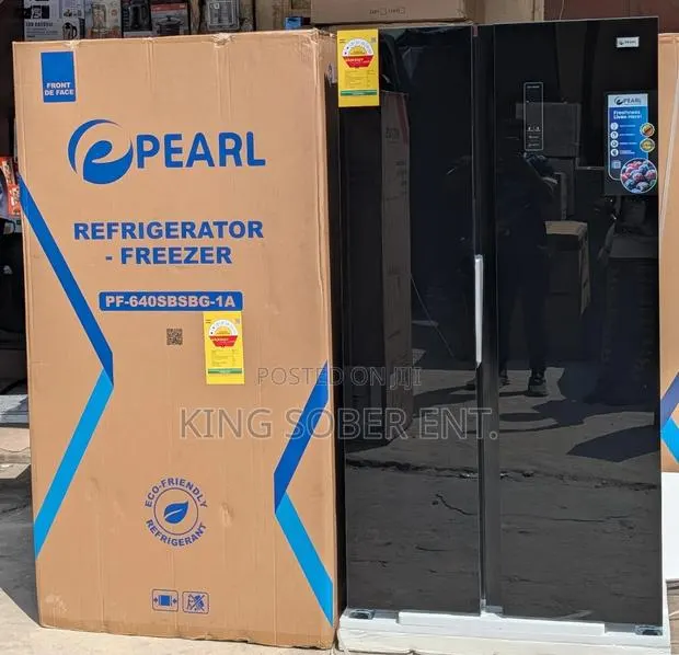 Pearl Pf-640sbsbg Black Mirror Side by Side Fridge 436l Ghc8000.