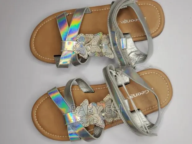 George Girls Silver Butterfly Dedigned Sandals · Photo 2