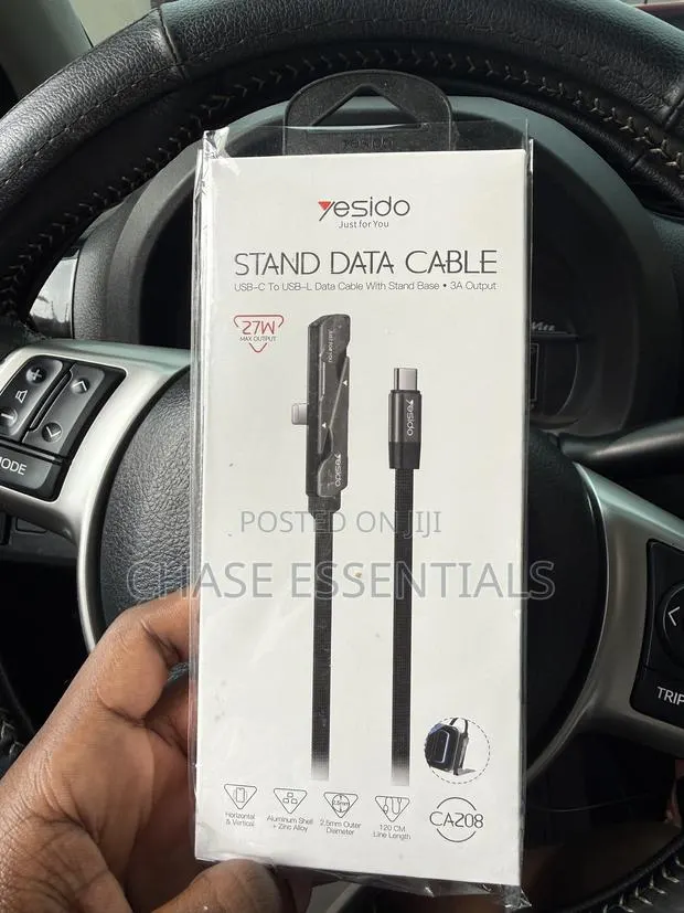 27W Type C to Lightning Stand Data Cable | Folding Phone Cable Stand · Photo 1