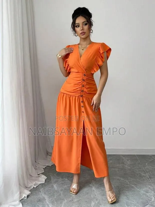 Button Slit Long Dress · Photo 1