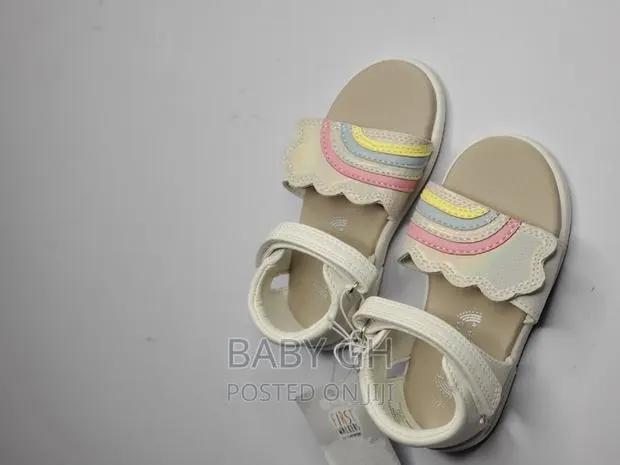 White Girls Sandals With Rainbow Velcro · Photo 1