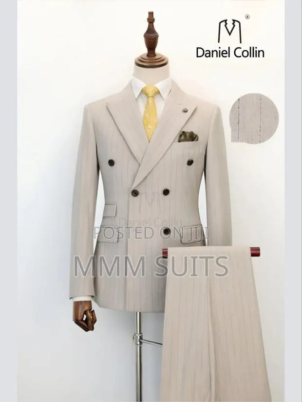 Classic Turkish 2-Piece Double-Breasted Men's Suit in Tan Brown Button · Photo 1