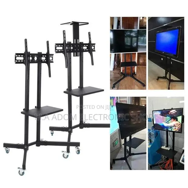 Tv Stand With Wheels Dvd Shelf Projector Mount 32”-70” · Photo 1