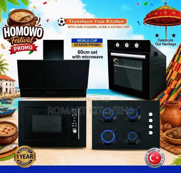 Quality Turkish 60cm Set. Oven, Burner, Extractor and Microwave · Photo 1