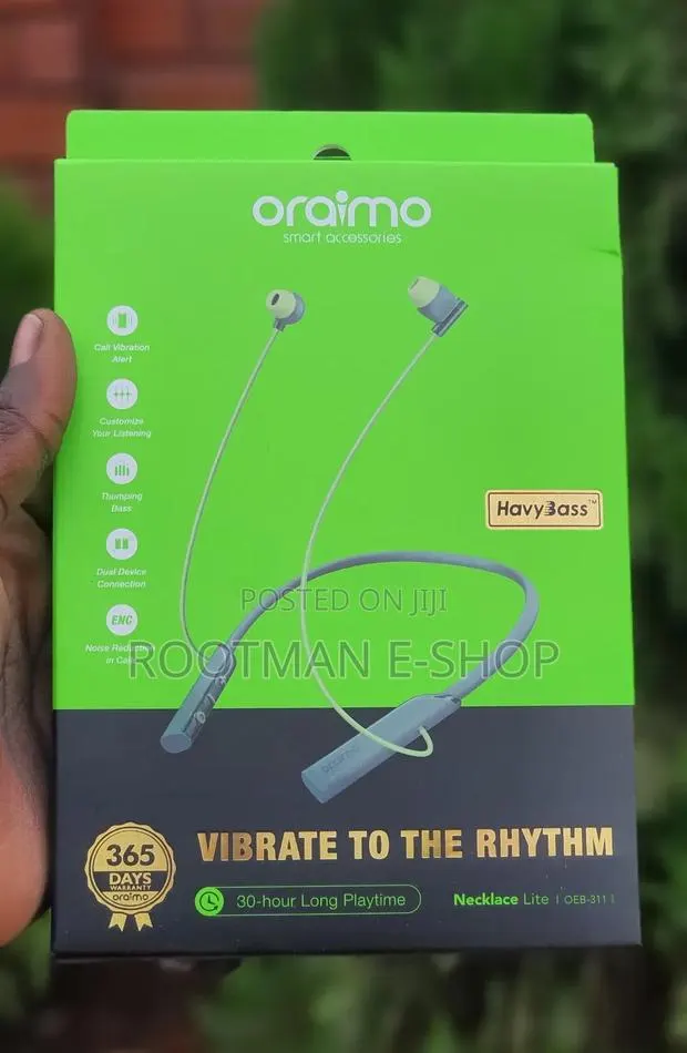 Oraimo Necklace Lite (Sage-Green) 30hours Playtime · Photo 1