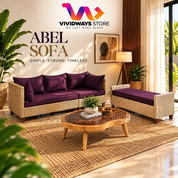 Abel Sofa Set | Handcrafted Seagrass & Hardwood | · Photo 1