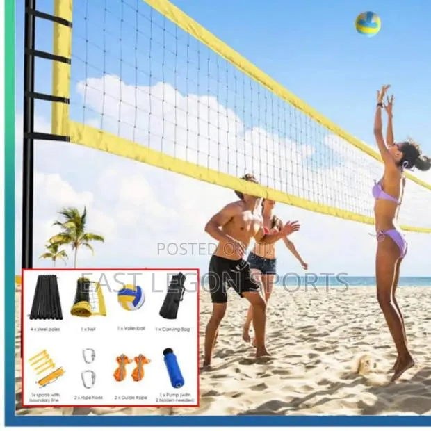 Volleyball Stand Net Heavy Duty With Ball · Photo 1