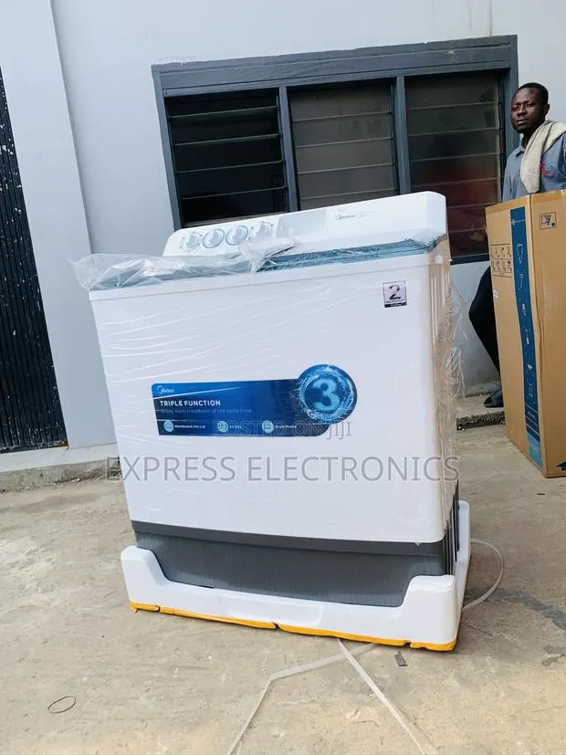 Available Midea 18 KG Twin Tub Semi Auto Washing Machine MT100W180/WGH · Photo 1