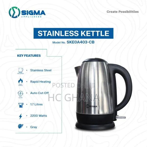 SIGMA 1.7L Stainless Steel Electric Kettle · Photo 1