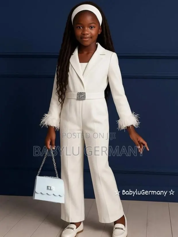 Turkish 3piece Set ; White Jumpsuit With Headband and Free Handbag · Photo 1