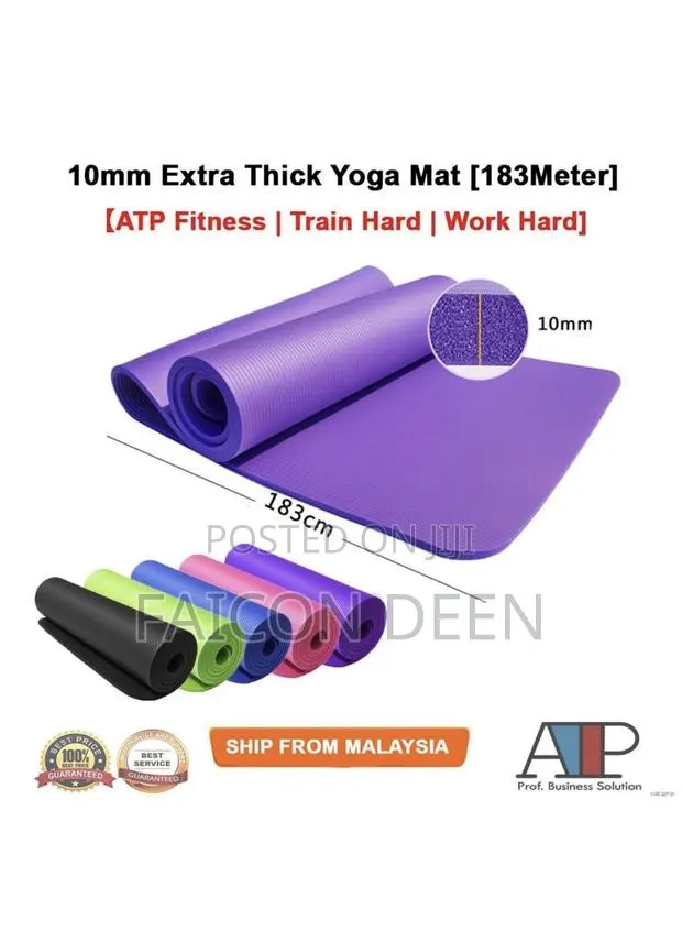 Heavy Duty Thick Yoga Training Mats Plus Free Bag ( in Diff Colors · Photo 1