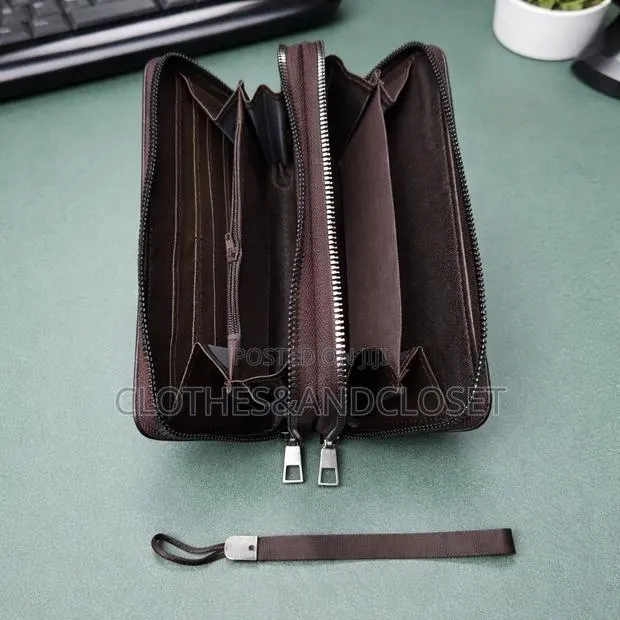 Karya Brand Dark Brown Long Zip-Around Clutch Wallet · Photo 1