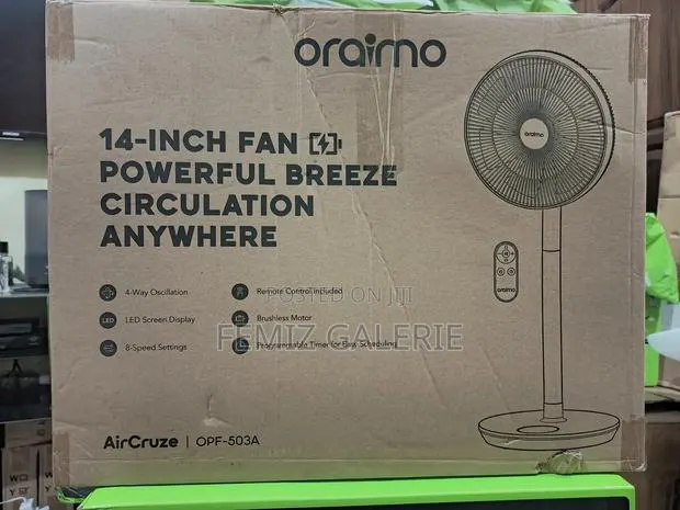 Oraimo Aircruze 14 Inch Rechargeable Pedestal Fan · Photo 1