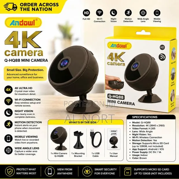 Mini Security Camera – 4K Wi-Fi – Night Vision – Motion Detection · Photo 1
