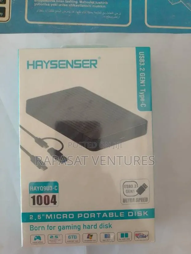 Haysenser 2.5" Usb 3.0 and Usb-C Portable Enclosure · Photo 1