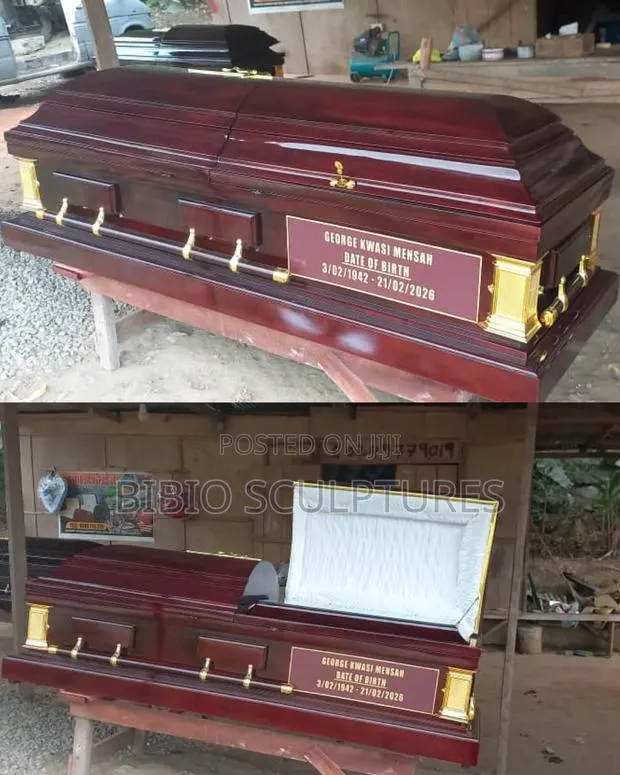 Premium Wooden Casket With Gold Accents · Photo 1