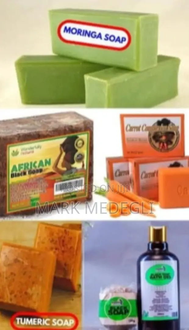 Black Soap, Tumeric Soap, Moringa Soap · Photo 1