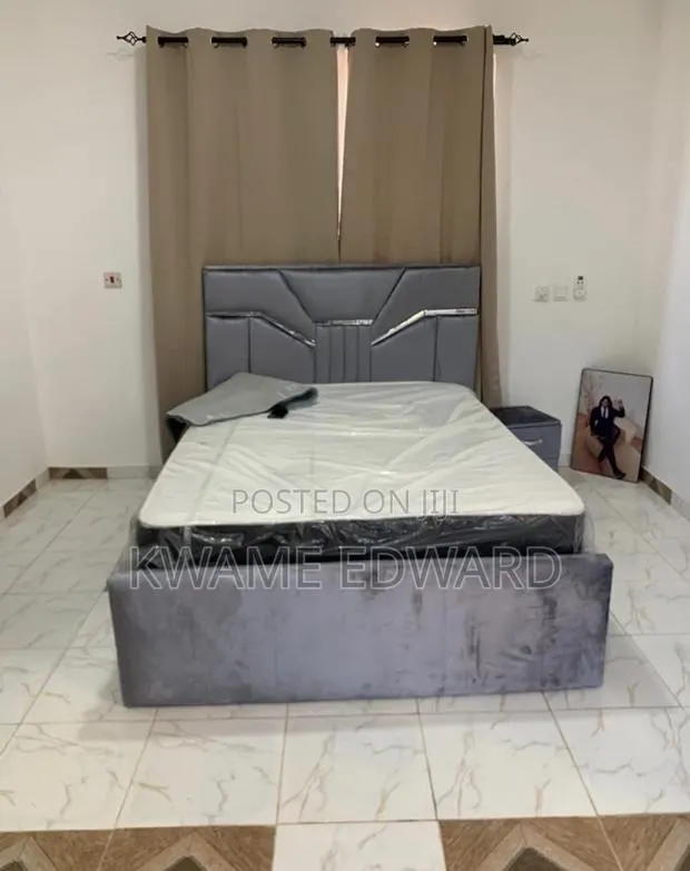 Double Bed and Mattress Ash Color With Silver Design Available · Photo 1